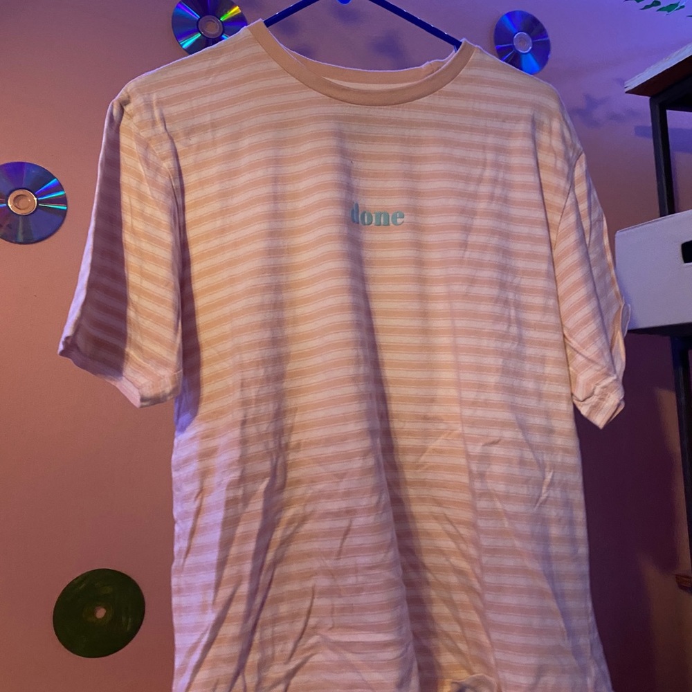 An over sized striped shirt